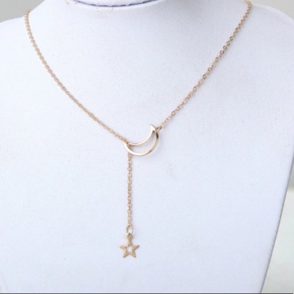 Urban Outfitters Star Moon Necklace, Gold NWOT